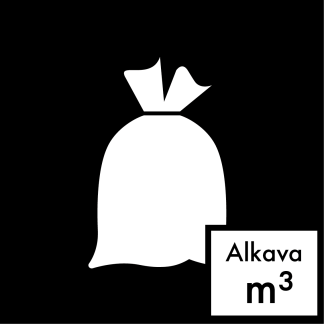 Poltettava jäte (alkava m³)